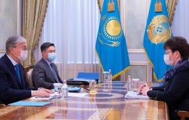 Глава государства принял председателя Счетного комитета по контролю за исполнением республиканского бюджета Наталью Годунову