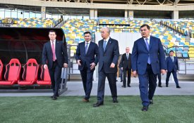 Глава государства посетил Центральный стадион в Кызылорде Глава государства посетил Центральный стадион в Кызылорде