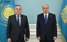 Президент ҰҚШҰ Бас хатшысы Таалатбек Масадыковты қабылдадыПрезидент ҰҚШҰ Бас хатшысы Таалатбек Масадыковты қабылдады