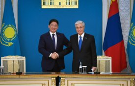 Президенты Казахстан и Монголии провели совместный брифинг для представителей СМИ