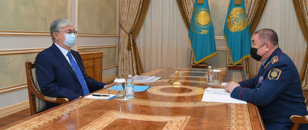 Касым-Жомарт Токаев принял министра внутренних дел Ерлана Тургумбаева