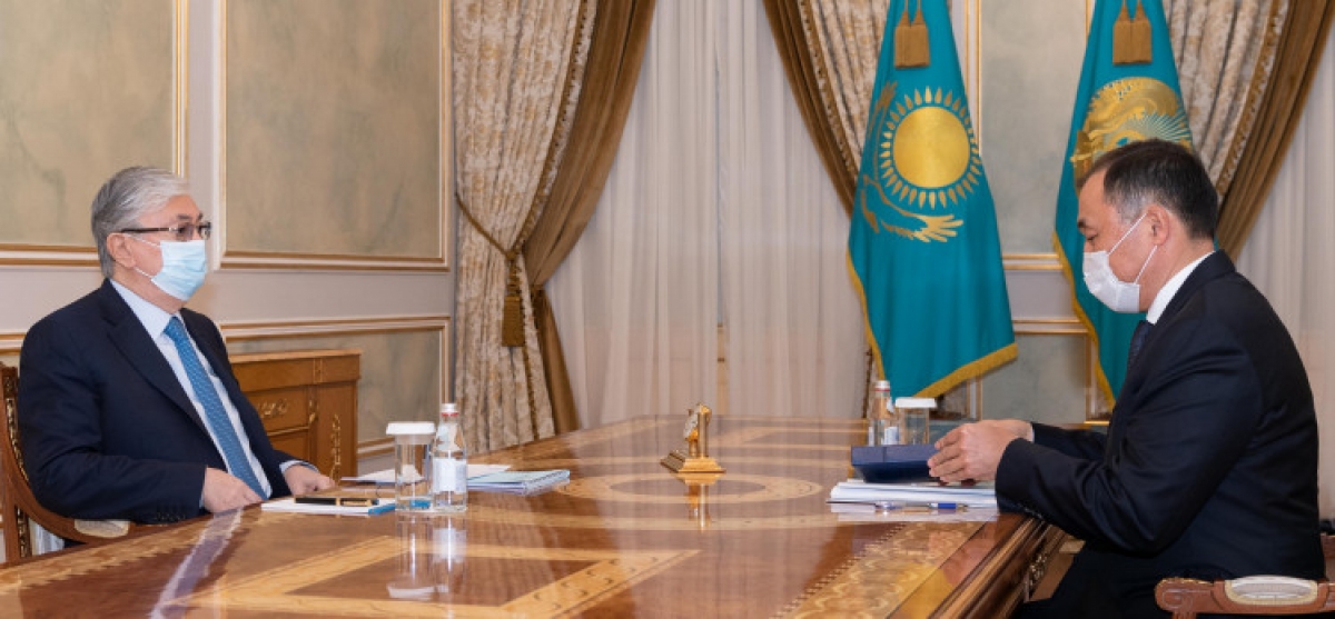 Глава государства принял председателя правления АО «НК Қазақстан Темір Жолы» Нурлана Сауранбаева