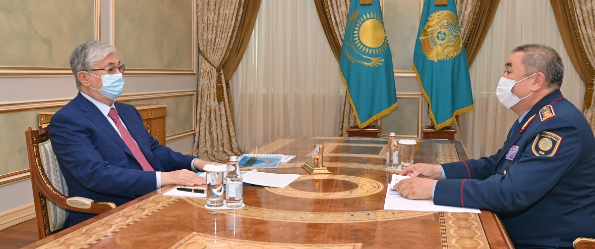 Глава государства Касым-Жомарт Токаев принял министра внутренних дел Ерлана Тургумбаева