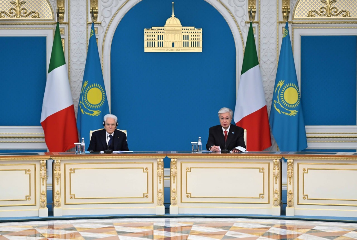 Касым-Жомарт Токаев и Серджо Маттарелла выступили с совместным заявлением для представителей СМИ